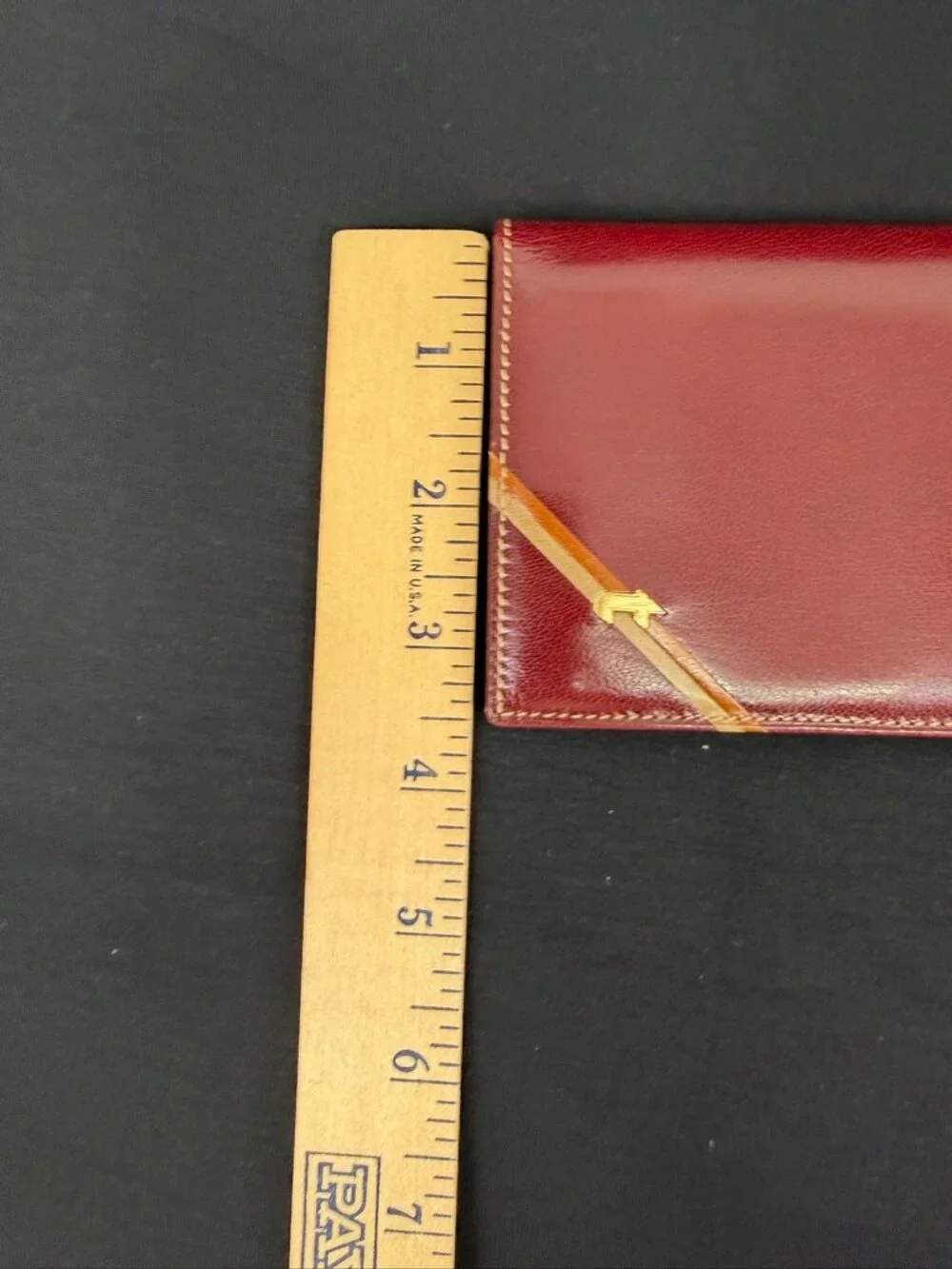 Vintage A. Testoni Burgundy Red Leather Long Continental Checkbook Wallet Italy